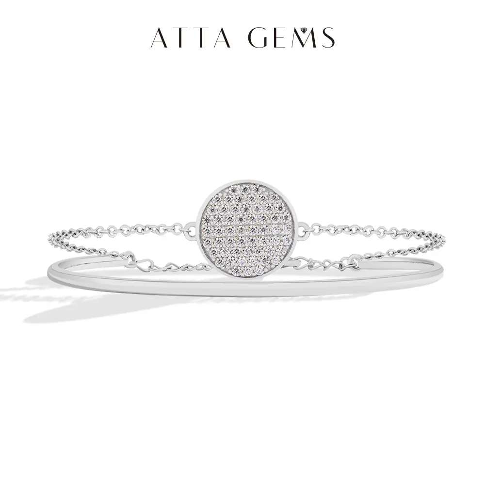 Fashion Chain Bracelet for Women with Synthetic Moissanite, Elegant Jewelry with a Unique Design for Adults, Elegant Bangle Bracelet, Certified Gem, Chain Link, Daily, Synthetic Moissanite Bracelet