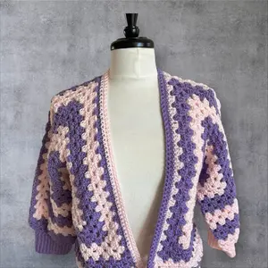 Lilac Dream Granny Square Cardigan - Medium