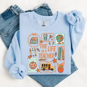 Gildan The Life of a Teacher Sweatshirt & Tshirt, Cute Teaching Show girl Pullover, Back to School Graphic Sweatshirt, Music Classroom Gift, Gift For Teacher