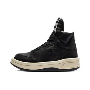 Rick Owens DRKSHDW x Converse Turbodrk Weapon High-Top Basketball Sneakers for Men and Women – Premium Leather, Durable, Retro Verifiable, with credentials and supporting global authentication