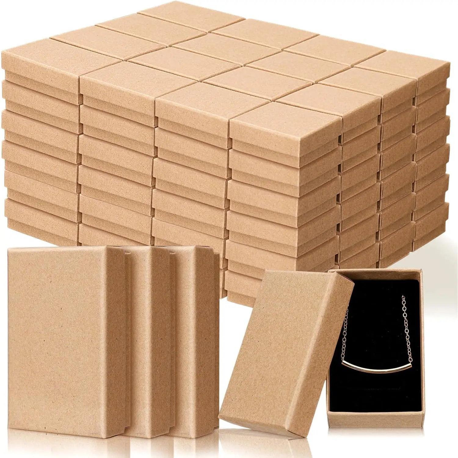 100-Count Bulk Cardboard Craft Storage Boxes, Jewelry Organiser for Necklace, Earring, Bracelet Storage, Packaging & Display (Toys & Hobbies, DIY Beading & Jewelry Making), Craft Storage Box