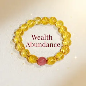ZB-Sun-Kissed Citrine Beaded Bracelet for Her | Sun Energy & Abundance Symbol | Perfect Girlfriend Gift for Good Luck, Success, Prosperity & Positivity | Gold Accents Crystal Jewelry for Daily Wear