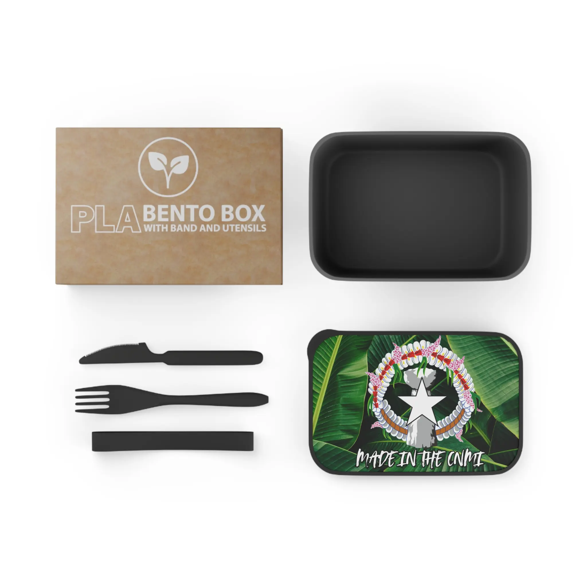 Tropical Bento Box with Utensils | Made in the CNMI | Eco-Friendly Lunch Container, Meal Prep Box, Gift for Foodies, Picnic Essentials