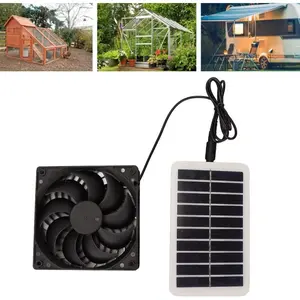 Solar Powered Exhaust Fan, Solar Ventilation Fan for Pet House/RV/cabin/greenhouse, Portable Solar Suction Blower