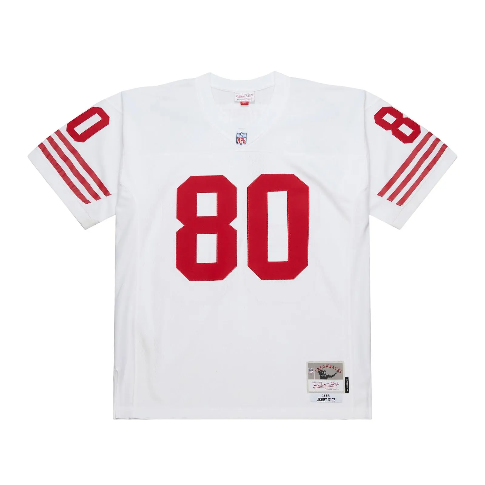 Jerry Rice San Francisco 49ers 1994 White Legacy Jersey NFL Throwback Mitchell & Ness Jerry Rice San Francisco 49ers 1994 White Legacy Jersey NFL Throwback Mitchell & Ness