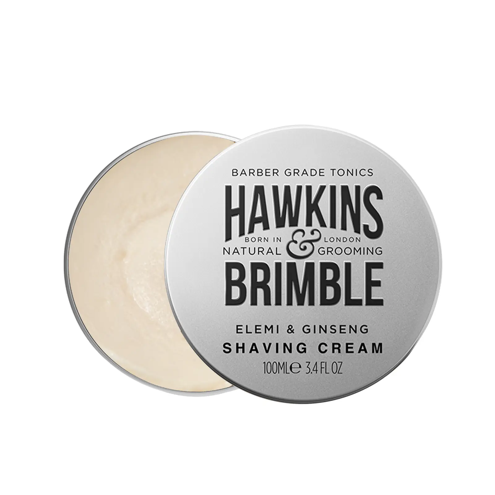Hawkins & Brimble Men's Scented Shaving Cream, 100g - Sensitive Skin Nourishing Formula, Cruelty-Free, Smooth Finish, Signature Elemi & Ginseng Fragrance, Foam