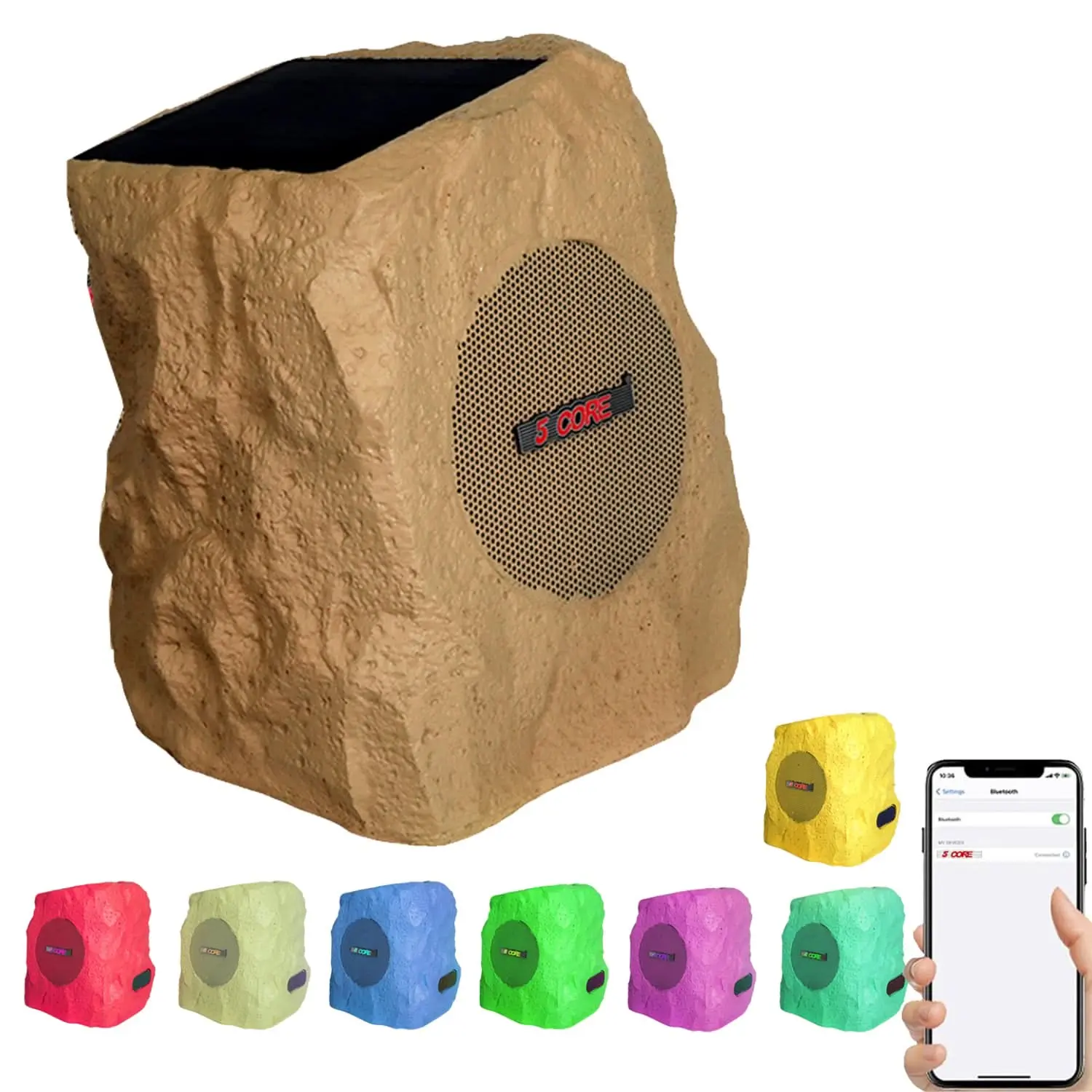 5 Core Outdoor Rock Speakers 100W Bluetooth Waterproof Landscape Speaker for Patio Pool Outdoor