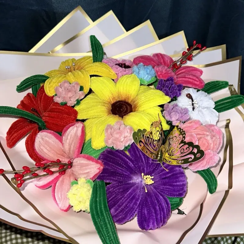 Handmade Big Flower Bouquet  Waterless Long Lasting Gift for Home Decoration