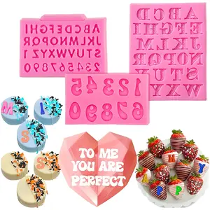Artistic Alphabet Number DIY Cake Chocolate Fondant Drop Glue Baking Decoration Tool Silicone Molds, Kitchen Utensils & Bakeware Accessories