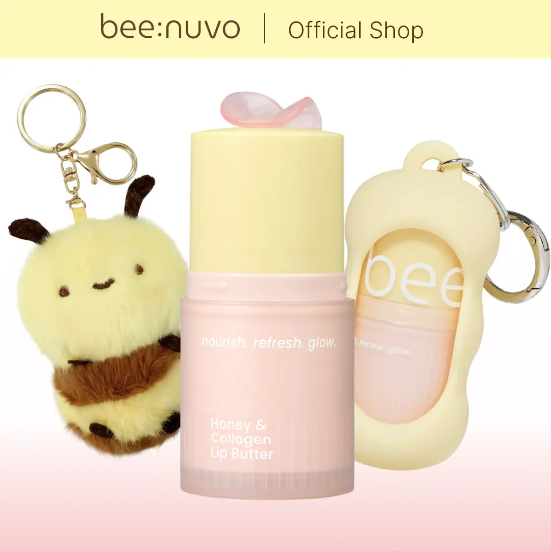 beenuvo Honey Collagen Lip Butter, Clinically Tested Deep Moisturizing Lip Balm and Korean Overnight Lip Mask for Dry Chapped Lips, 0.46 oz