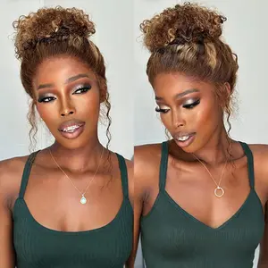 BGMgirl 360 Lace Water Wave 4/27 Brown Highlight Color Wear Go Wig with Invisi Draw-strings Pre Plucked Hairline Pre Cut Lace Glueless Human Hair 360 Lace Wig TikTokShopfalldealsforyou