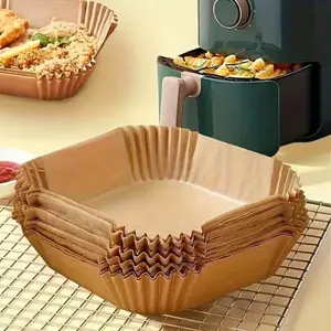 Air Fryer Paper Liners, 100Pcs Parchment Paper, Air Fryer Liners Disposable for Microwave, Non-Stick Air Fryer Liner Square/round Free of Bleach (6.3IN) Baking Supplies Kit Bakeware,100 Pcs