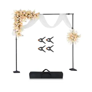 VEVOR Backdrop Stand, 8.5x 10 ft Adjustable Photo Backdrop Stand Kit, Portable Background Backdrop Stand with 7 Crossbars, Heavy Duty Projector Screen Stand, for Wedding, Photo Video Studio Party