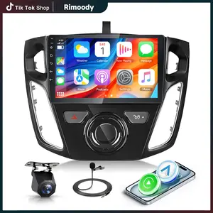 Rimoody 2G 64G Android Car Radio for Ford Focus 2012-2018 9'' In-Cell Touch Screen Car Stereo with Wireless CarPlay Android Auto GPS/Bluetooth 5.0/FM RDS/EQ/Wi-Fi/Mirror Link/AHD Backup Camera fathersdaygift