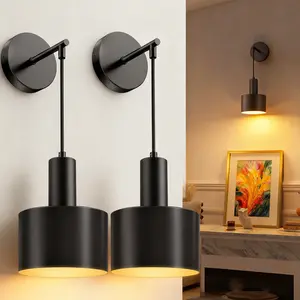 2 Pcs Charging Wall Lamps, Battery-Powered with No Wiring Required, Includes USB Cable, RGB Bulbs, and Remote Control, For Bedrooms, Living Rooms, Hallways, TV Walls, Indoor Lighting Fixtures, Drilling Required for Installation, Adjustable Lights
