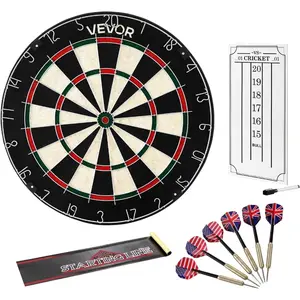 VEVOR Dartboard with 6 Darts Scoring Kit, Self - Healing Sisal Fibers Dartboard with Staple - Free Bullseye Rotating Number Ring, 17.7 Professional Steel Tip Dart Board Set for Home Party Game RoomsVEVOR Super Brand Day