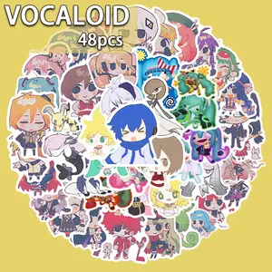 48 Pcs Vocaloid Expression Stickers Set, Perfect for Phone Cases, Smartphone & Laptop Skins, Ideal for DIY Projects & Creative Decorations, Accessories