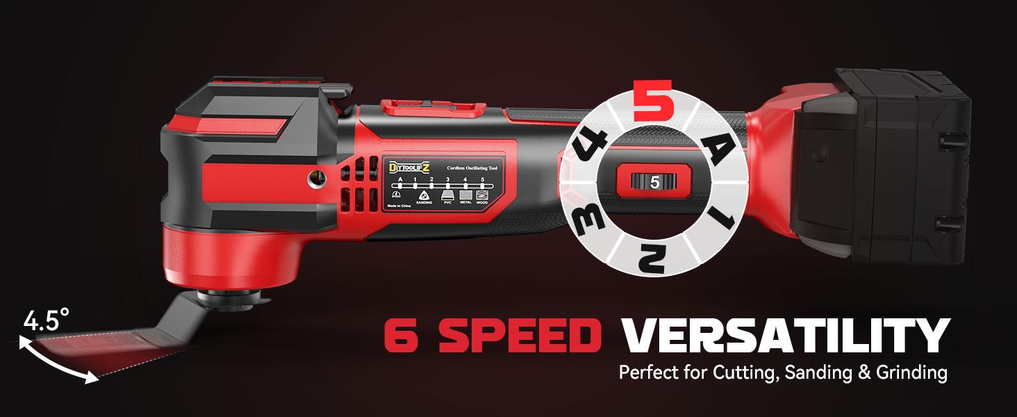 Cordless Oscillating Tool Compatible with Milwaukee 18V Battery (NO BATTERY!!), 6 Variable Speed Brushless-Motor, multi tool kit for Cutting Wood Nails Remove Grout & Sanding Cordless Oscillating Tool Compatible with Milwaukee 18V Battery (NO BATTERY!!), 6 Variable Speed Brushless-Motor, multi tool kit for Cutting Wood Nails Remove Grout & Sanding