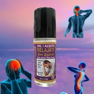 RELAJANTE y Sin Estrés Panic Attack Oil - Roll-on Bottle 100% Peppermint Aromatherapy Oil - Reliefs Muscular Tension, Soothes Aches & Stress Therapeutic Grade, stress relief oil, roll-on essential oil, oil for massage