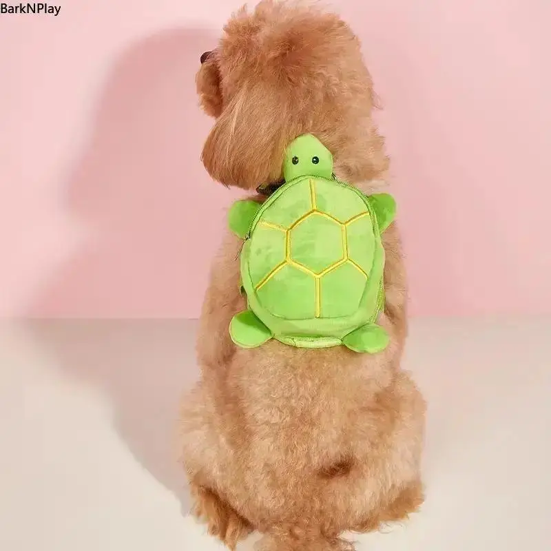 Turtle Plush Outdoor Animal Carrier Backpack with Safety Leash Harness for Small Dogs & Cats, Adjustable for Hiking & Travel, Hike Carry, Plush Fabric, Puppy Carrier, Plastic