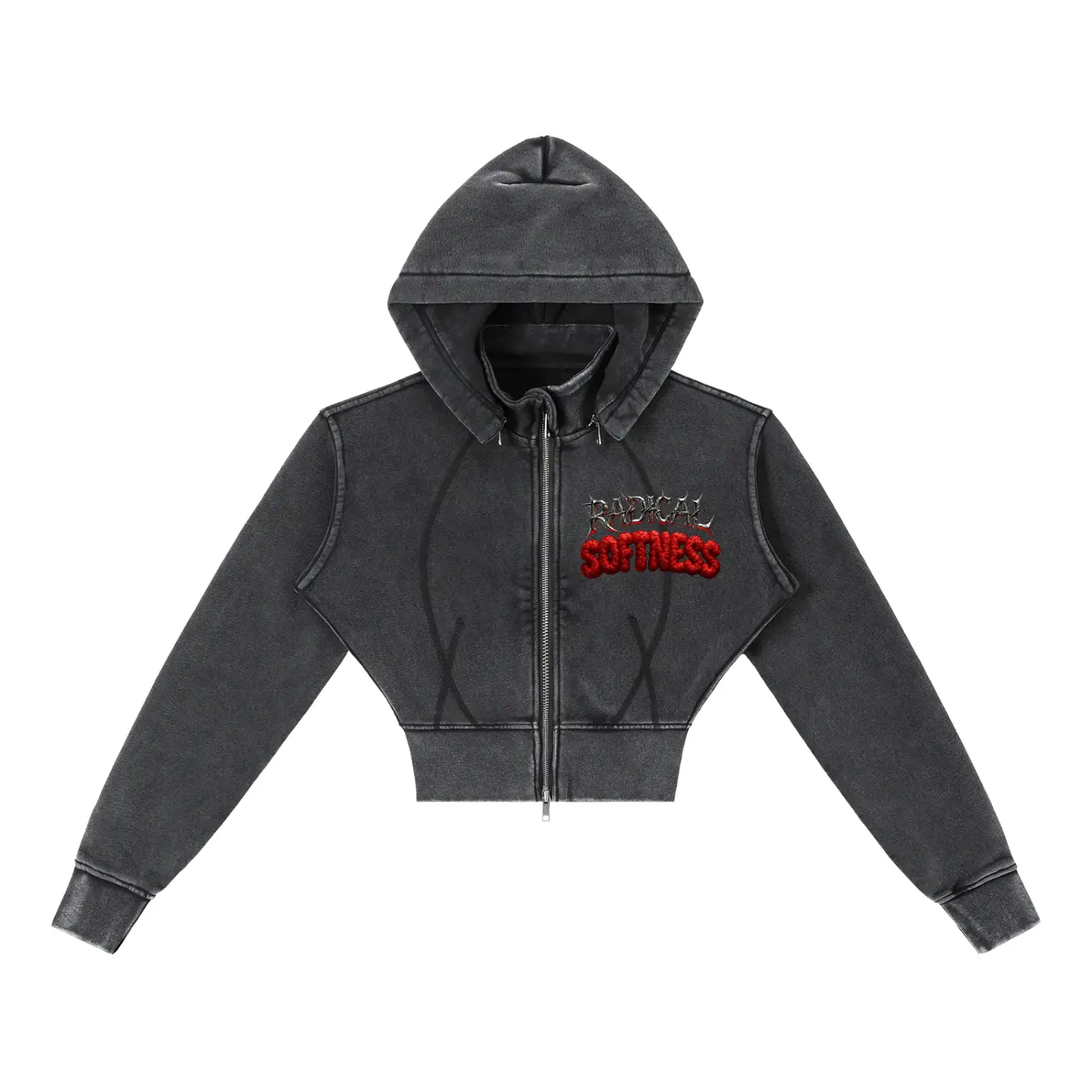 Vintage Washed Cropped Fleece Hoodie