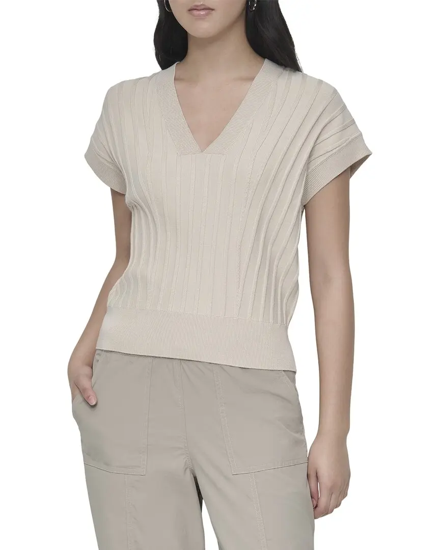 DKNY Rib V-Neck Sweater