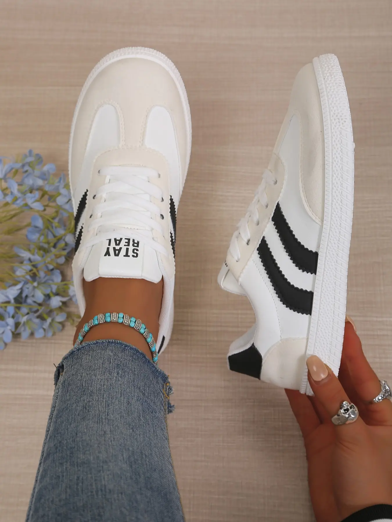 Women's Fashion Vintage Classic Rubber Sole Sneakers, Casual Tennis Shoes, Skateboard Shoes, Walking Shoes, Anti-Slip Training Shoes, Lace Up Sneaker, All Seasons Sneakers, Non Slip Sneakers