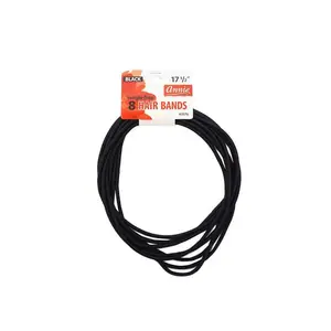 Annie #3376 Tangle-Free Black Headbands - 17.5 in Elastic Hair Accessory, 8-Count Hair Bands