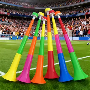 [Hot Pick] 6pcs Foldable Vuvuzela Horn, Noise Maker, Suitable for Sporting Events, Football Matches, Outdoor Parties | High-Strength Plastic Stadium Horn with Whistle, Multi-Color (Red/Blue/Yellow) Large Pack, Suitable for Cheers, Concerts and Fan