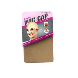 NJ 2-Pack Ultra-Thin Invisible Brown Stocking Wig Caps for Women, Skinlike Real HD Stretchy Sheer Caps for Lace Front Wigs