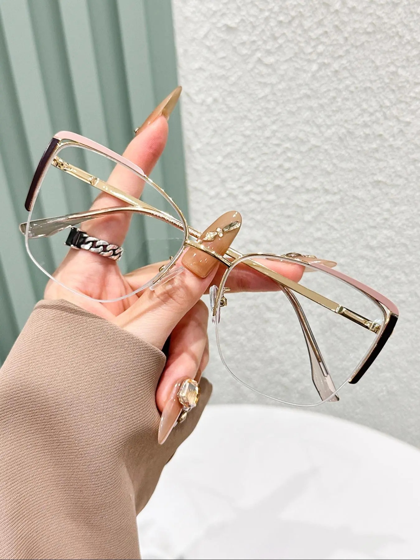 Metal Butterfly Frame Eyeglasses for Women & Men, Fashion Eyeglasses for Work, Daily Clothing Decor, Perfect for Student Daily Use, Classic Fashion Glasses, Fashionable Frames Glasses, Stylish Glasses