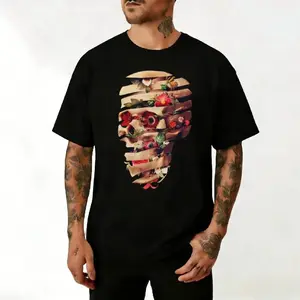 Floral Skull Graphic Tee | Artistic Skeleton Flower Print T-Shirt for Men Women | Aesthetic Streetwear Top