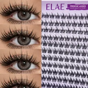 ELAE 120 Pcs Wispy Lash Clusters, Fluffy D Curl Individual Eyelash Extensions with Mixed Lengths for Daily Wear and At-Home Makeup
