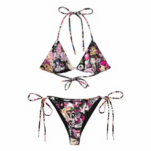 Rave Harajuku Cyber Kawaii Bikini: Y2K Recycled Fabric Swimsuit