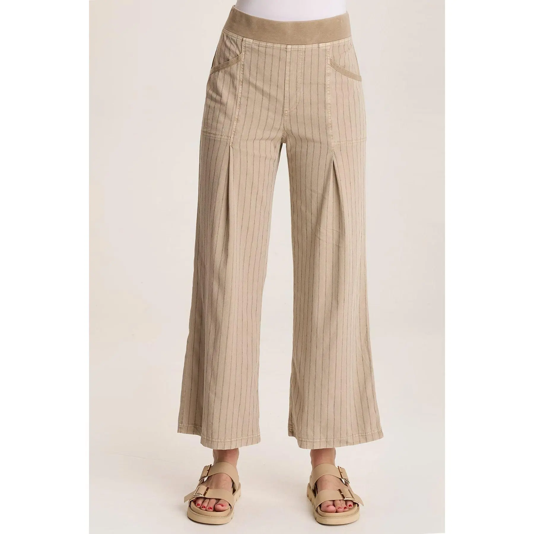 Laughlin Striped Linen Wide Leg Pant
