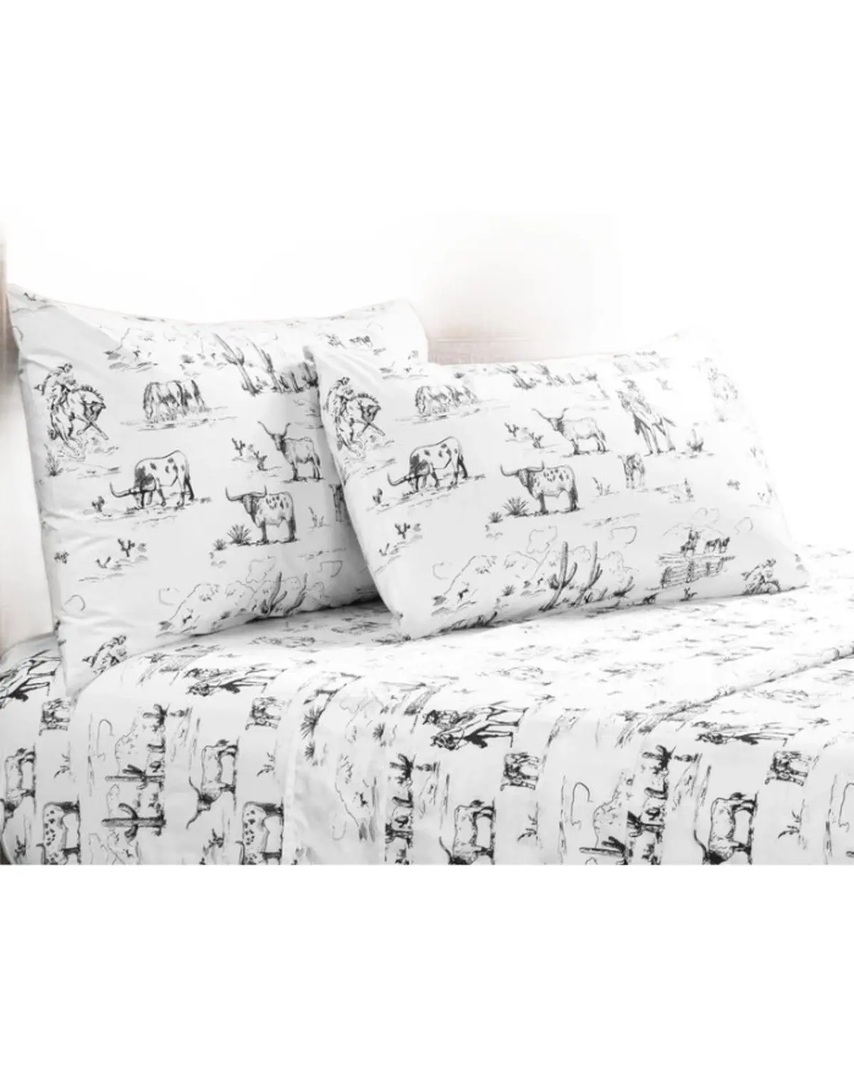 Hiend Accents Unisex 200Tc Cotton Ranch Life 4 Piece Sheet Set Queen Size - Ss2138-Qn-Df