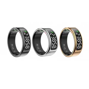 Smart Ring with Touchscreen Display for Men Women Gift - Measures Sleep Quality Blood Oxygen Monitoring Heart Rate HRV Step Counter Wireless Charging Unisex Fitness Tracker Waterproof Wearable Rechargeable Health Tracking