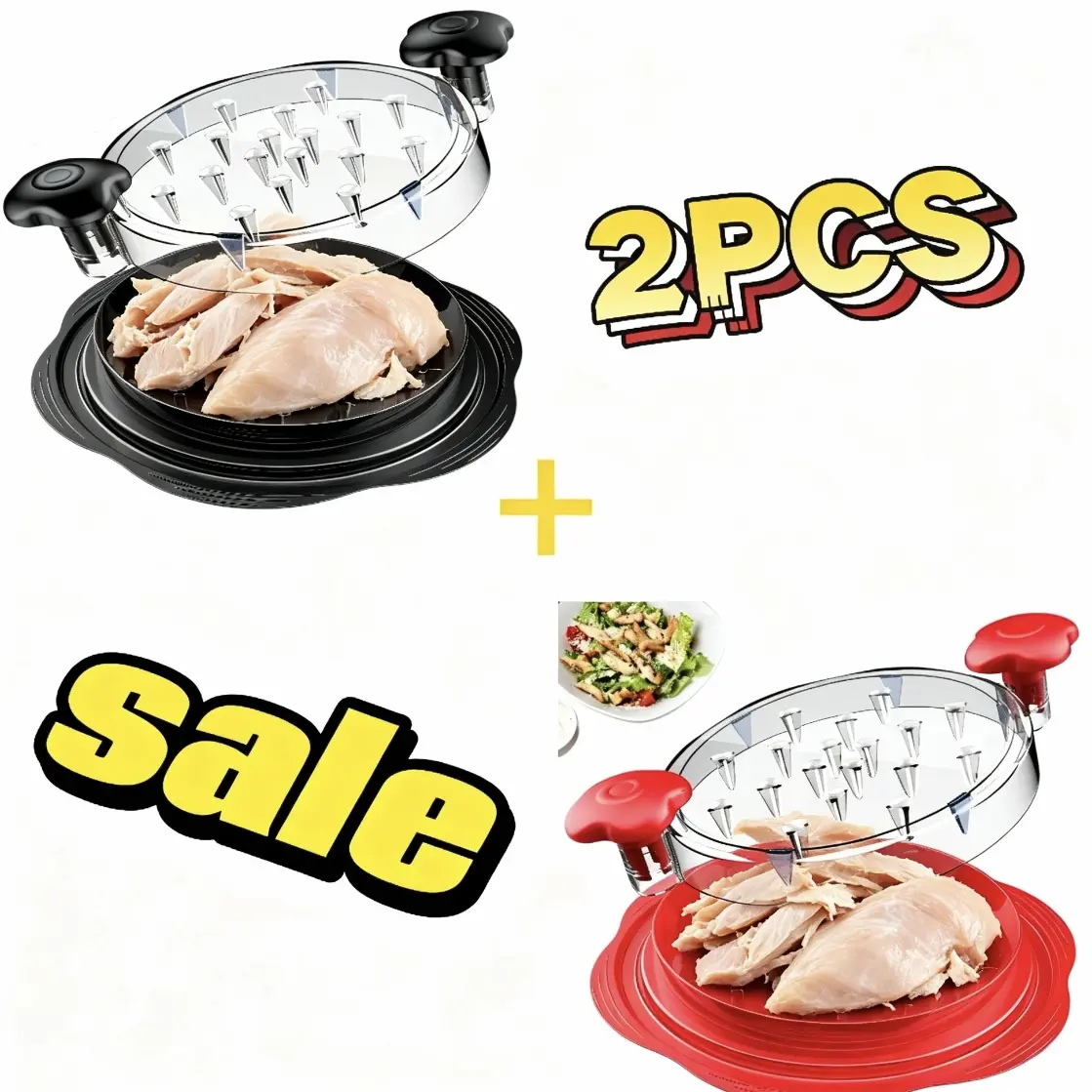 Meat Shredder Tool For Chicken Breasts With Sharp Blades Food Grade BPA Free Kitchen Gadget Quick Shredding Rotating Design Non Slip Bottom Dishwasher Safe Easy To Use