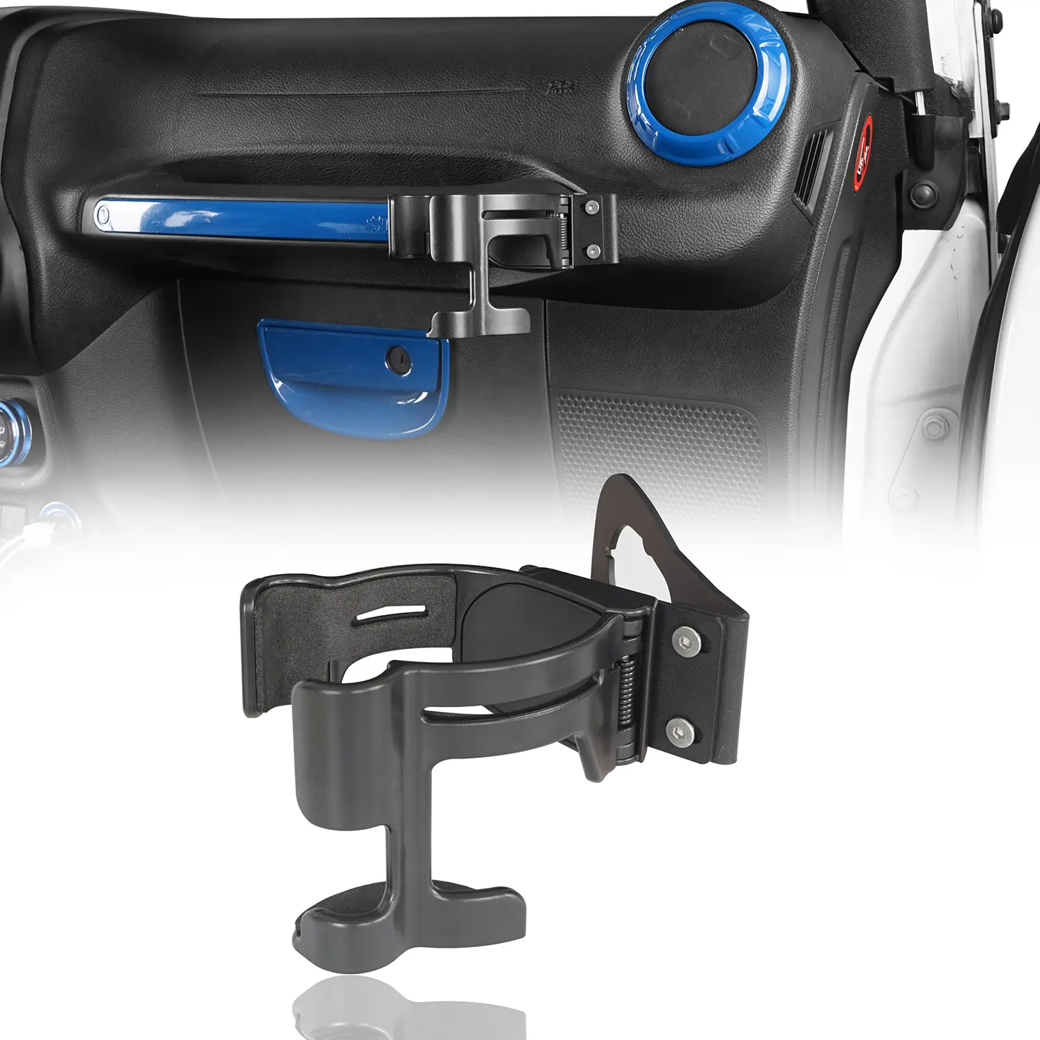 Hooke Road Multi-Function Drink Cup Holder Bracket for 2011-2018 Jeep Wrangler JK (Co-Pilot Side) Car Cup Mount, Car Accessories