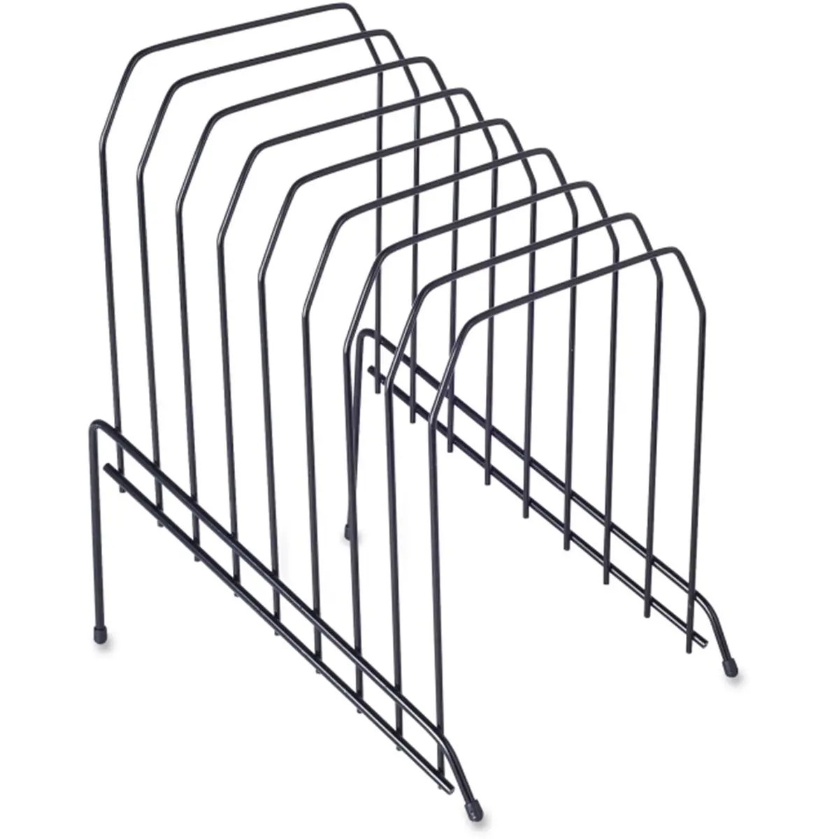 212 MAIN Vertical Files Organizer - 8-Divider Inclined Paper Tray, Black, Heavy-Duty Wire Construction, Easy Access, Rubber Ft, Holds Legal/Letter-Size Files, Office Desktop Accessories, 8 Dividers