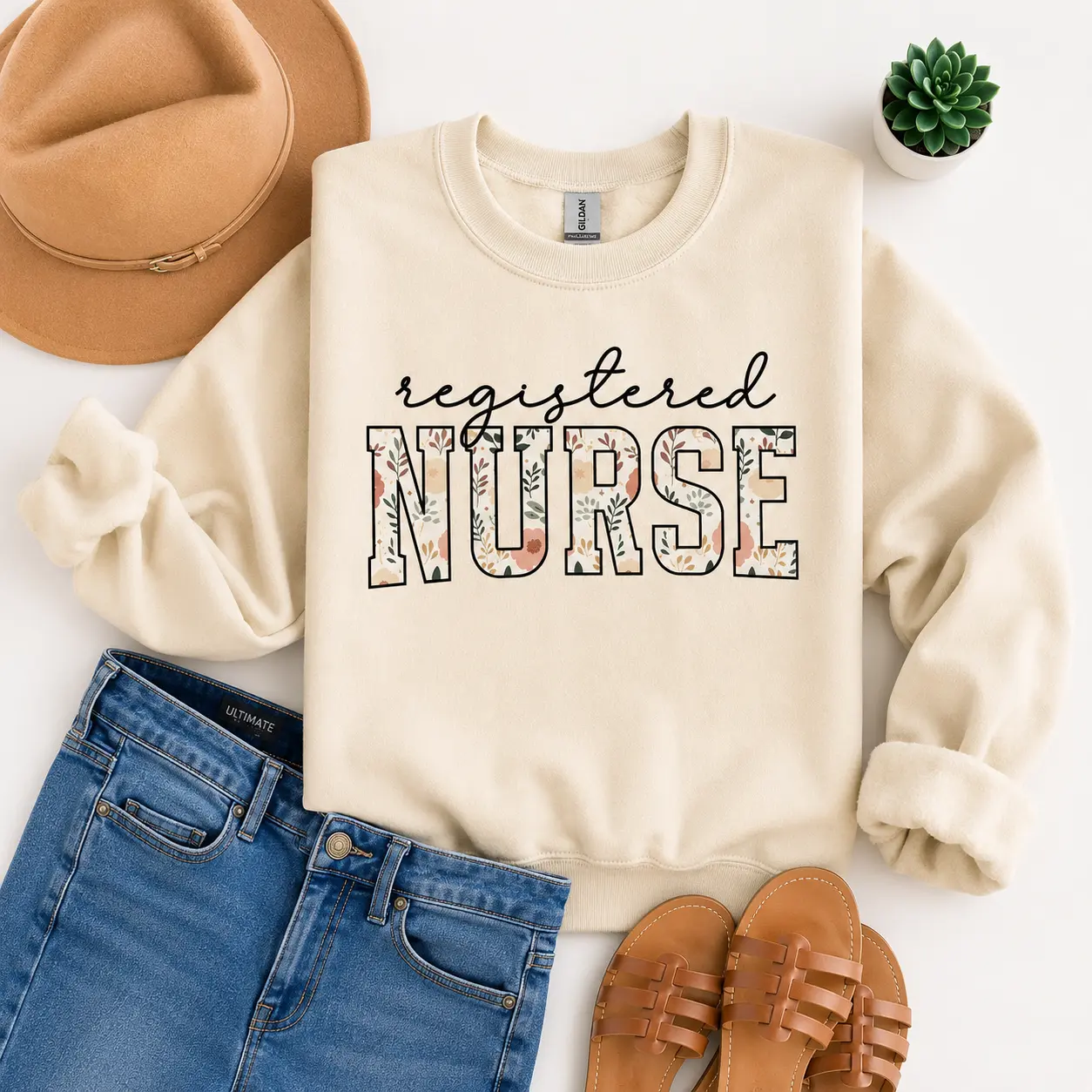 Floral Registered Nurse Sweatshirt & Tshirt, Nurse Gift For Nursing Student Grad Gift For Registered Nurse Sweater, Nurse Grad Sweatshirt Crewneck