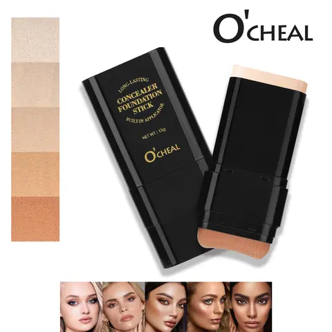 Dual-ended Eraser Foundation Stick 2-in-1 Nose Shadow Fixer Concealer for Acne Marks Highlighting Makeup Cosmetic 01# Ivory Shade Color Changing Full Coverage 01#Ivory tiktokshopspringglowup