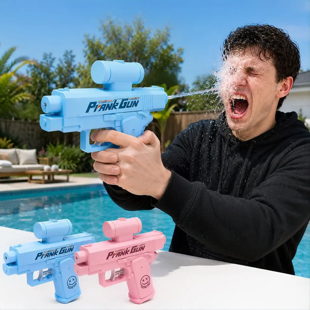 2-Sided Reverse-Integration Toy Water Gun, 2 Color Options, Ideal for Fool's Day & Easter, Perfect Party Gift for Outdoor Play & Blaster Games Watergun Waterblaster