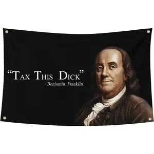 Tax This Dick Funny Quote Flag 3x5Ft for Room Wall Hanging Large Tapestry College Dorm Decoration Banner Indoor Bedroom Sign with 4 Brass Gromments