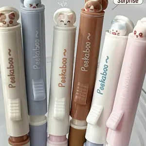 3/6pcs Hide-And-Seek Cat Pop-Up Pens, St Nib Quick-Dry Gel Pens Set, Soft Grip, Smooth Writing, 0.5mm Ink, Cute Cartoon Stationery