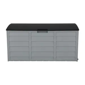 260L Garden Storage Box for Outdoor Organizing, Weatherproof with Wheels, Tool-Free Assembly, Lockable Design
