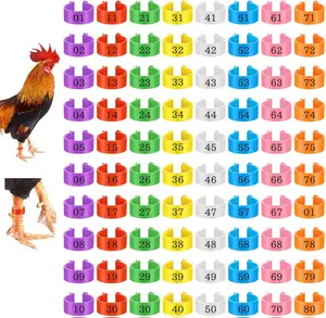 80-Pack Numbered Chicken Leg Bands | 16mm Color-Coded Poultry ID Rings for Chicks, Ducks, Bantams, Pigeons, Geese & Gamefowl