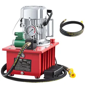 【fathersdaygift】VEVOR Electric Driven Hydraulic Pump750W 10,000 PSI120V Single Acting Hydraulic Pump Power Pack UnitSolenoid Valve with Pedal Switch2.1 Gal / 8Lfor PunchingBendingSingle Acting Cylinders