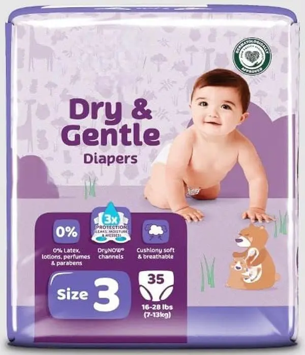 Unisex Baby Diapers (Size 3), 210 Count - Breathable, Cotton-Soft, Snug-Stretch, Gentle, Leak-Proof, Quick-Dry Protection