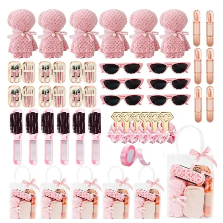 43/56pcs Pink Party Bags, Bridal Shower Party Supplies for Women Events and Pink Party Set Groom Gift Box Set Wedding Proposal Gift, Party Supplies Set